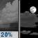 Monday Night: A slight chance of showers before 8pm.  Partly cloudy, with a low around 36. West wind 7 to 9 mph.  Chance of precipitation is 20%.