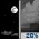 Monday Night: A slight chance of showers after 1am.  Mostly clear, with a low around 53. Chance of precipitation is 20%.