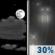 Saturday Night: A chance of rain after 1am.  Partly cloudy, with a low around 36. Chance of precipitation is 30%.