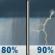 Monday: Showers and possibly a thunderstorm before 2pm, then showers and thunderstorms, mainly after 2pm. Some of the storms could be severe. High near 64. Southeast wind 14 to 18 mph becoming west in the afternoon. Winds could gust as high as 36 mph. Chance of precipitation is 90%. New rainfall amounts between a half and three quarters of an inch possible. Monday: Showers and possibly a thunderstorm before 2pm, then showers and thunderstorms, mainly after 2pm. Some of the storms could be severe. High near 64. Southeast wind 14 to 18 mph becoming west in the afternoon. Winds could gust as high as 36 mph. Chance of precipitation is 90%. New rainfall amounts between a half and three quarters of an inch possible.